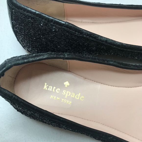 Kate Spade Black York Glitter Bow Flats - Picture 5 of 9